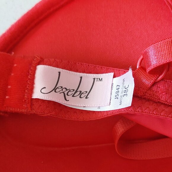 Jezebel Extreme Push-Up Red Lace Bra Size 38C - Picture 7 of 11